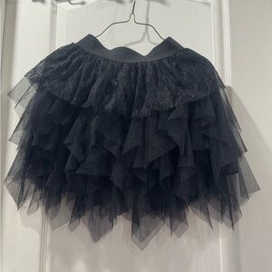 Elegant Black Layered Skirt